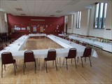 Hall set out as wedding reception venue