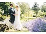 Bride and Groom in garden