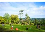 Games on the lawn below the terrace