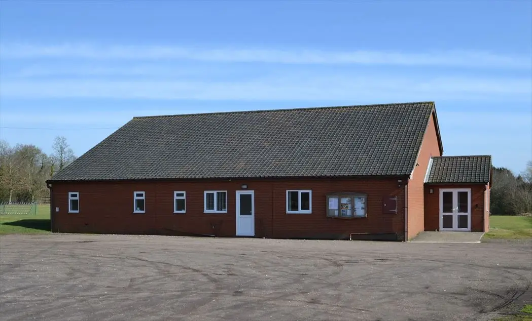 Clopton Village Hall showing carpark