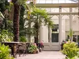 Patio leading into conservatory