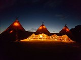 Tipi set up in the field