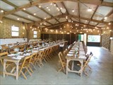 Wedding barn with festoon lights