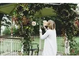 Flower arch on bandstand