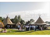 Tipi wedding with witch's hat shade