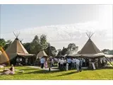 Tipi wedding with witch's hat shade