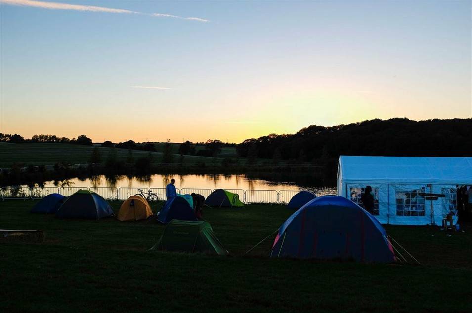 Sunset over the lake pitch 