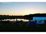 Sunset over the lake pitch 