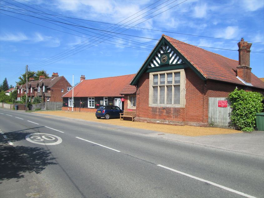 Snape Village Hall forecourt