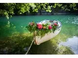 bridal boat at Cornish Tipi Weddings