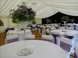 purple decor and flowers 