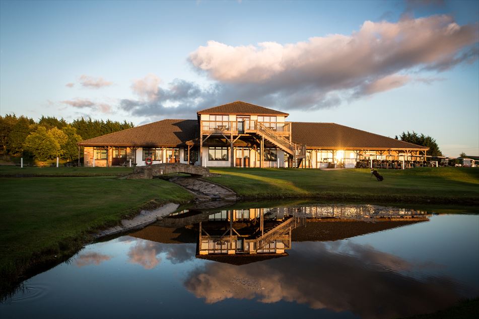 Clubhouse overlooking pond