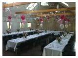 Hall ready for a wedding lunch