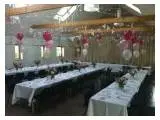 Hall ready for a wedding lunch