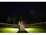 sunken garden at night