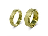 Listing image for Wide Textured Gold Wedding Band Set