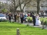 Wedding procession from parish church