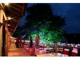 Longhouse balcony at night