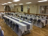 The events room dressed for a party