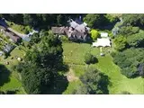 Aerial view showing the lawns and gardens