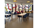 Tables and chairs at the Clubhouse