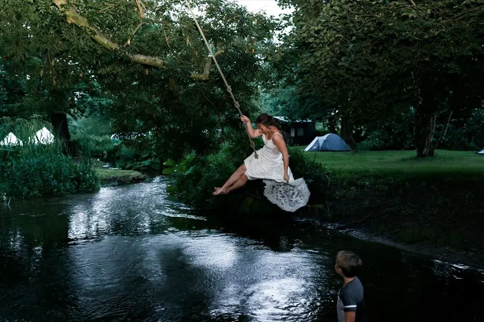 Laura on the rope swing