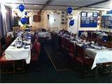 Hall set up for club dinner