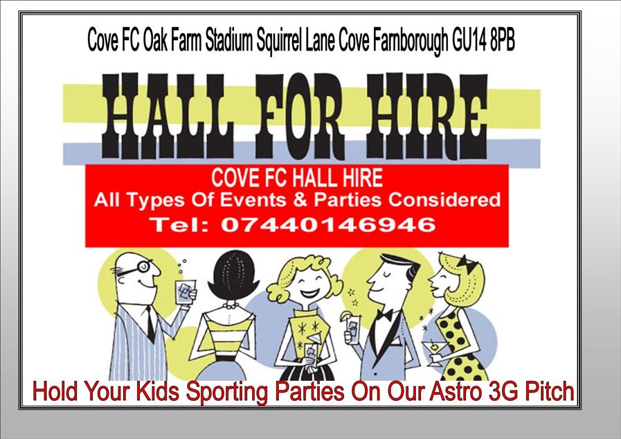 Cove FC Hall Hire